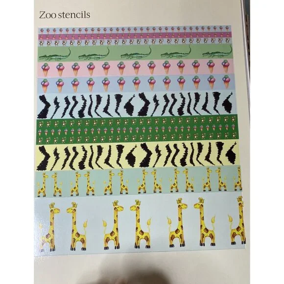 Vintage Scrapbook Stickers & Stencils Book 400 stickers Zoo Birthday - Picture 5 of 15